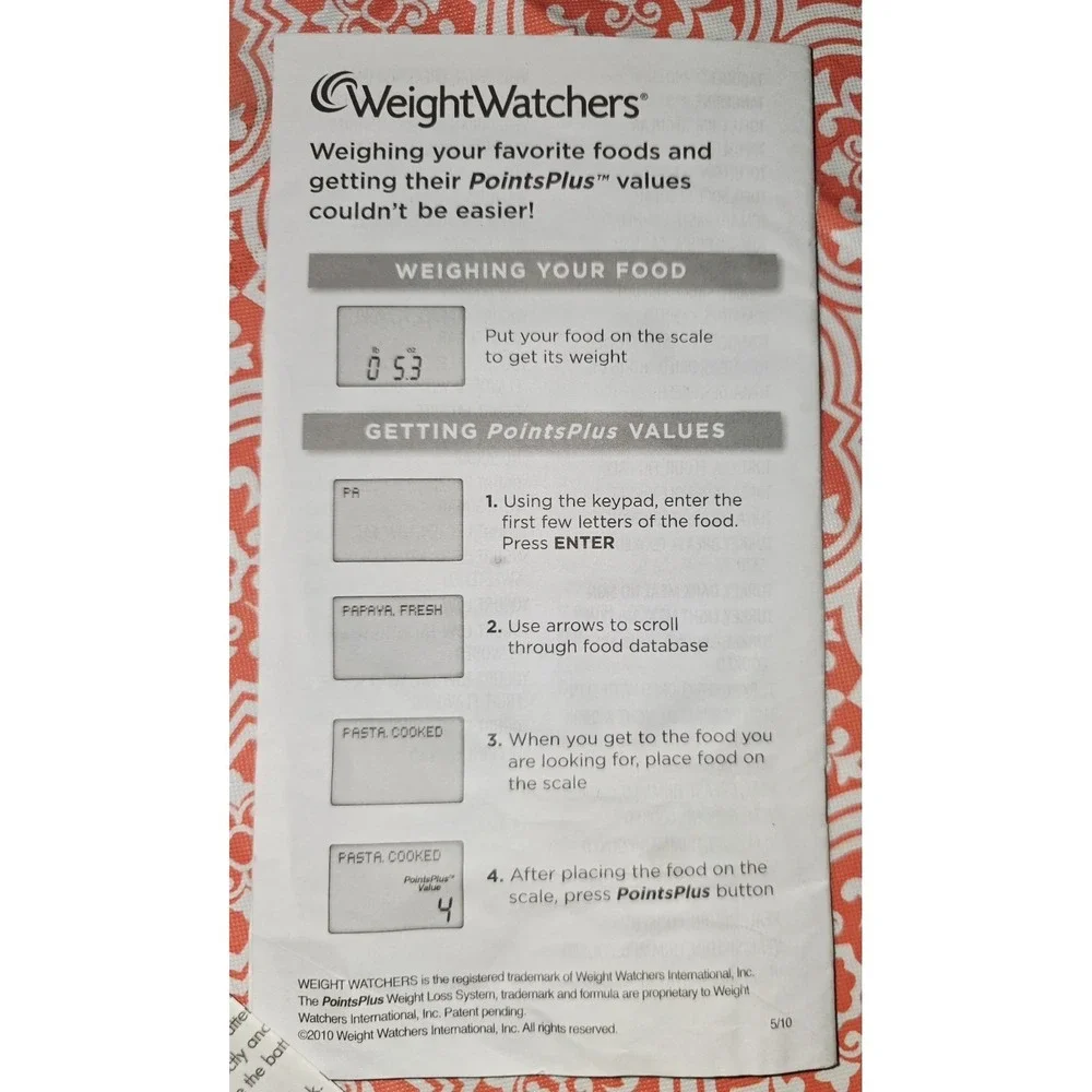 Weight Watchers Electronic Food Scale with Points Plus Values